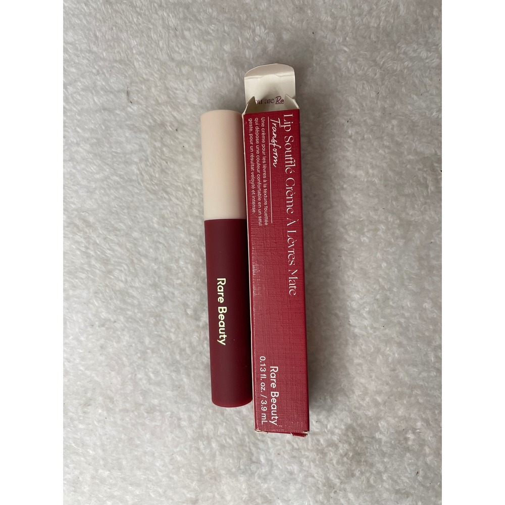 Rare Beauty Lip Souffle Matte Lip Cream Transform Deep Wine Red 0.13oz